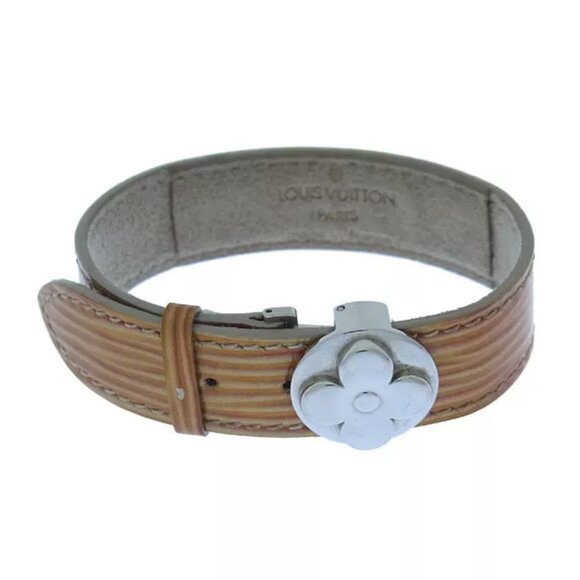 Louis Vuitton Bangle Bracelet Epi Gold Orange Woman Authentic
